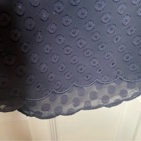 Maeve by Anthropologie Swiss Polka Dot Sheer Blouse in Navy 10 - Picture 6 of 12